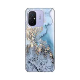 Silikonska futrola - maska print za Xiaomi Redmi 12C Blue Gold Marble.