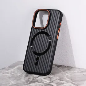 Futrola - maska Magsafe Stripe za iPhone 15 Pro 6.1 crna.