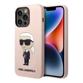 Futrola - maska Karl Lagerfeld Hc Silicone NFT Ikonik za iPhone 15 Pro Max 6.7 roze (KLHCP15XSNIKBCP).