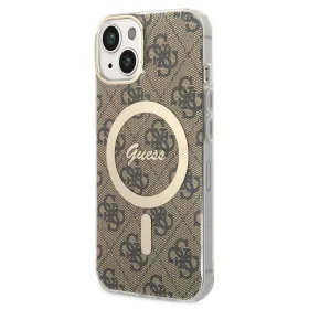 Futrola - maska Guess Hc Magsafe IML 4G Pattern za iPhone 15 6.1 braon (GUHMP15SH4STW).
