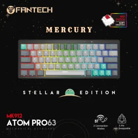 Tastatura Mehanicka Gaming Fantech MK912 RGB Atom PRO63 Wireless Mercury (red switch).