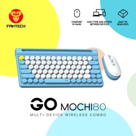 Combo mis tastatura wireless Fantech WK-897 GO Mochi80 plavi.