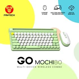 Combo mis tastatura wireless Fantech WK-897 GO Mochi80 zeleni.