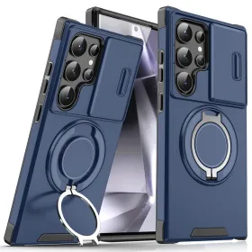 Futrola - maska CamShield Ring stand za Samsung S928B Galaxy S24 Ultra plava.