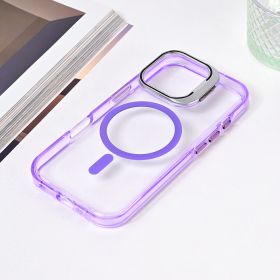 Futrola - maska Magsafe Transparent za iPhone 16 Pro 6.3 ljubicasta.