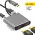 Adapter Type C na HDMIx2 PD USB3.0 4 u 1 sivi.
