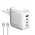 Kucni punjac sa adapterima LDNIO Q408 GaN PPS QC3.0 (30W), 3xPD3.0 (100W), 100W Max, sa Type C na Type C kablom beli.