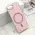 Futrola - maska GLAM GLOW MagSafe za iPhone 16E (6.1) roze (MS).
