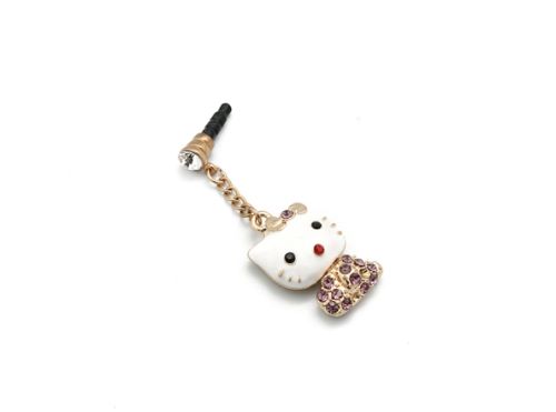 Kapica Slušalice handsfree 3,5 mm charm Kitty L ljubicasta.