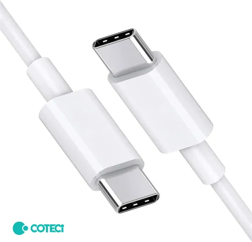 USB Data kabl Coteci 32117 5A 60W 40 Gps PD Type C na Type C beli 1m.
