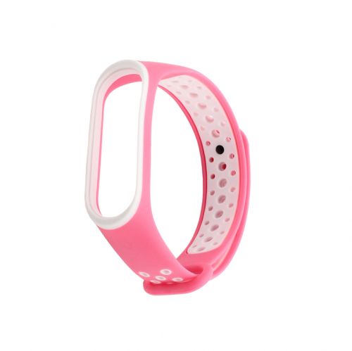 Narukvica za smart watch Xiaomi Mi Band M3/M4 pink bela.