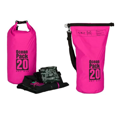 Vodootporna suva torba EL 20L pink.