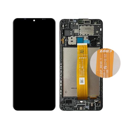 LCD ekran / displej za Samsung A125/Galaxy A12 + touchscreen + frame Black Rev.0.1.