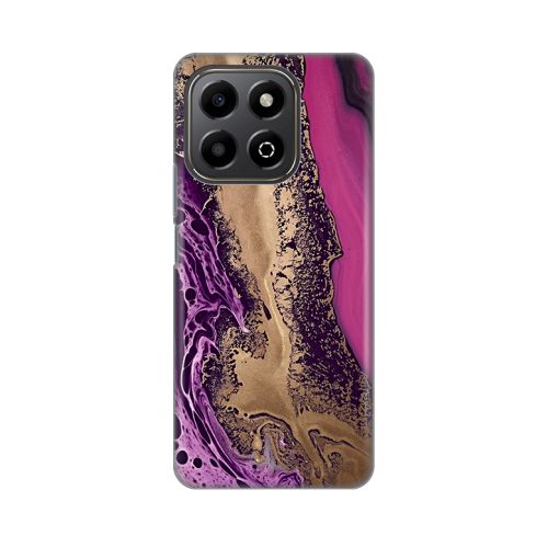 Silikonska futrola - maska print za Huawei Honor X6b Purple Gold Marble.