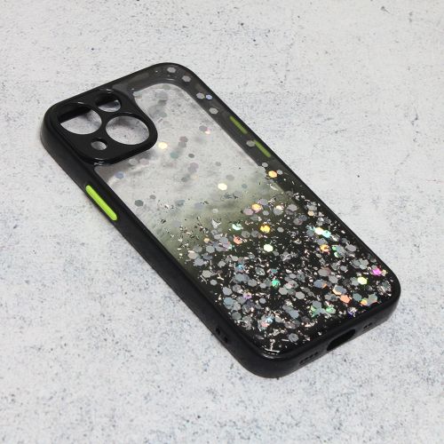 Futrola - maska Frame Glitter za iPhone 13 Mini 5.4 crna.