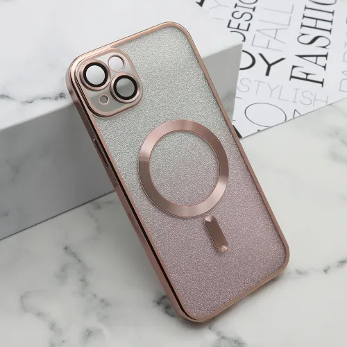 Futrola - maska GLITTER MAGSAFE za iPhone 15 Plus (6.7) roze (MS).