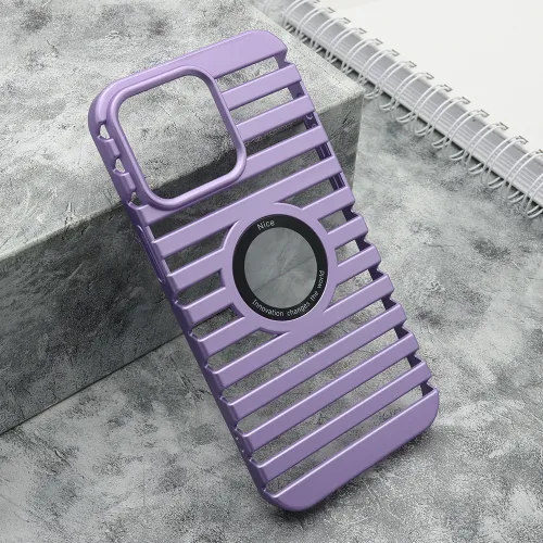 Futrola - maska LINES LOGO CUT za iPhone 15 Pro Max (6.7) ljubicasta (MS).