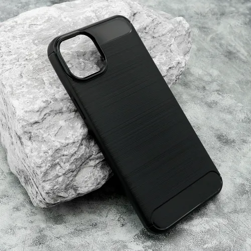 Silikonska futrola - maska BRUSHED za iPhone 15 Plus (6.7) crna (MS).