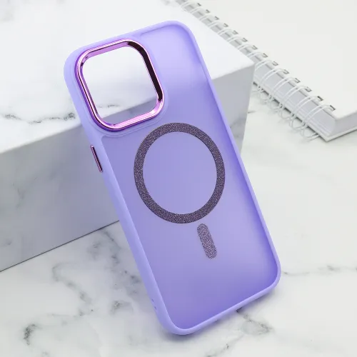 Futrola - maska SHINING MAGSAFE za iPhone 15 Pro Max (6.7) ljubicasta (MS).