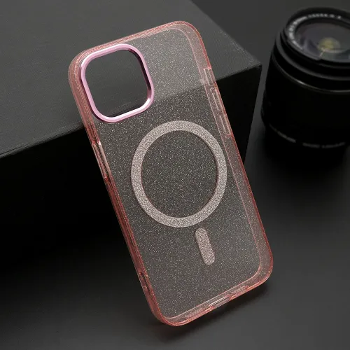 Futrola - maska SPARKLING MagSafe za iPhone 13 (6.1) roze (MS).