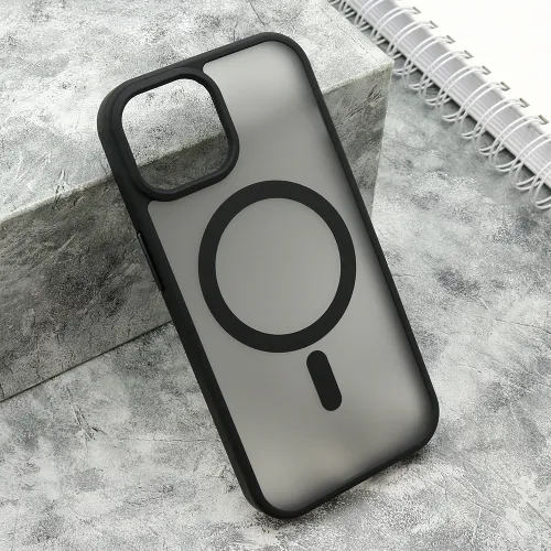 Futrola - maska SILKY MAGSAFE mat za iPhone 15 (6.1) crna (MS).