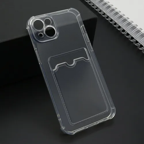 Futrola - maska Transparent CARD POCKET za iPhone 15 Plus (6.7) providna (MS).