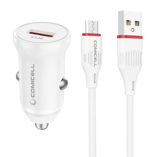 Auto punjac Comicell Superior CO-BZ18 FAST 18W USB QC 3.0 Micro beli (MS).