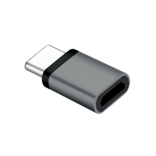 Adapter metalni sa micro na type C sivi (MS).