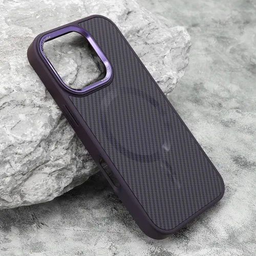 Futrola - maska CARBON MagSafe za iPhone 16 Pro (6.3) ljubicasta (MS).