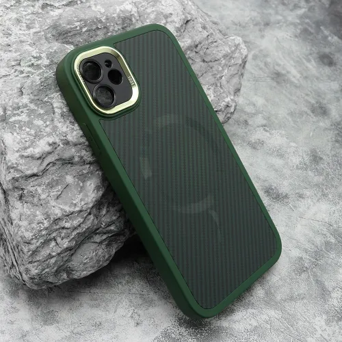 Futrola - maska CARBON MagSafe za iPhone 11 (6.1) zelena (MS).