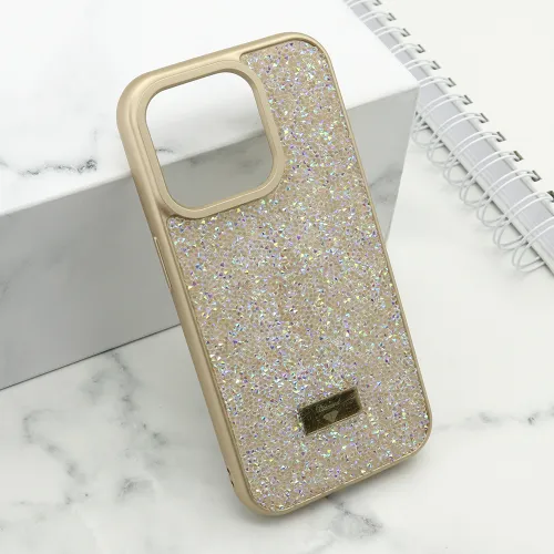 Futrola - maska DIAMOND SELECTION za iPhone 15 Pro (6.1) zlatna (MS).