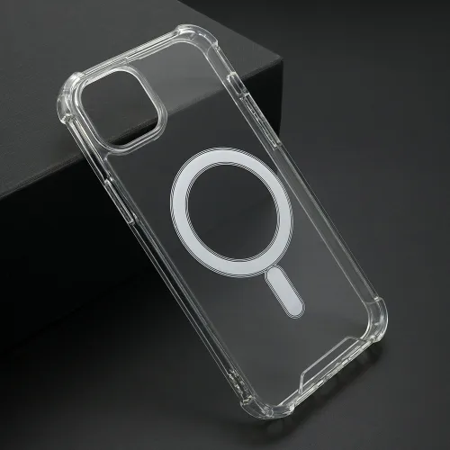 Futrola - maska CRASHPROOF MAGNETIC CONNECTION za iPhone 15 Plus (6.7) providna (bela) (MS).