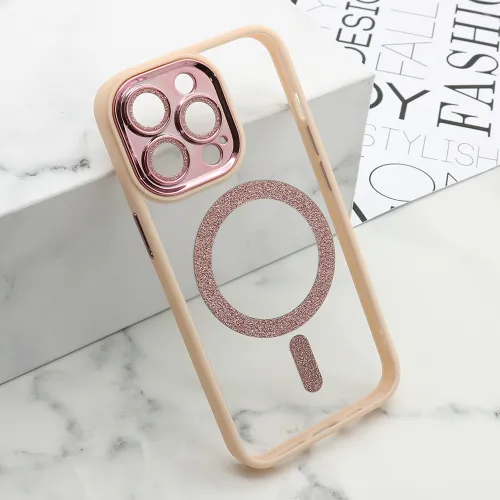 Futrola - maska DIAMOND MagSafe za iPhone 13 Pro (6.1) roze (MS).
