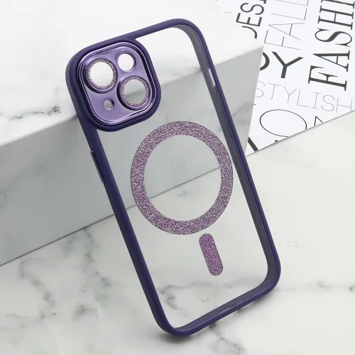 Futrola - maska DIAMOND MagSafe za iPhone 15 (6.1) ljubicasta (MS).