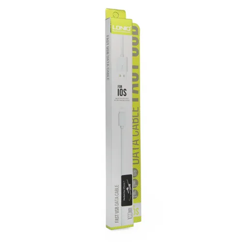 USB Data kabl LDNIO SY03 za iPhone lightning beli 1m.