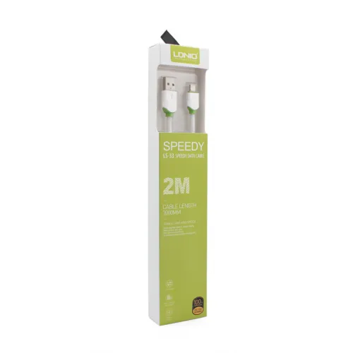 USB Data kabl LDNIO LS33 micro USB beli 2m.