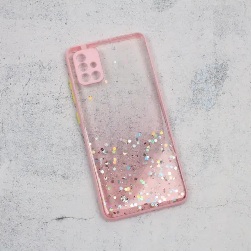 Futrola - maska Frame Glitter za Samsung A515F Galaxy A51 roze.
