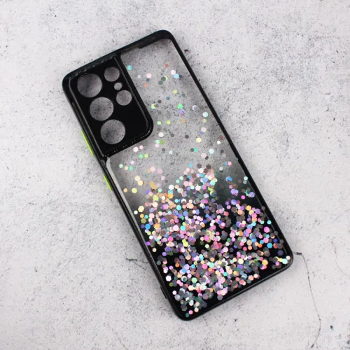 Futrola - maska Frame Glitter za Samsung G998B Galaxy S21 Ultra 5G crna.