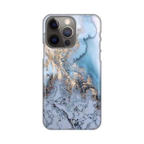 Silikonska futrola - maska print za iPhone 13 Pro Blue Gold Marble.