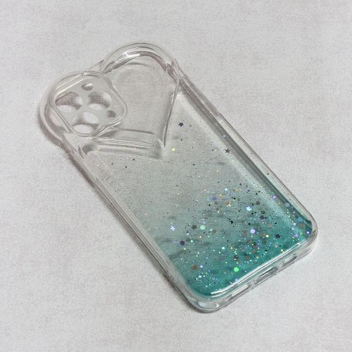 Futrola - maska Heart Glitter za iPhone 12 Pro 6.1 mint.