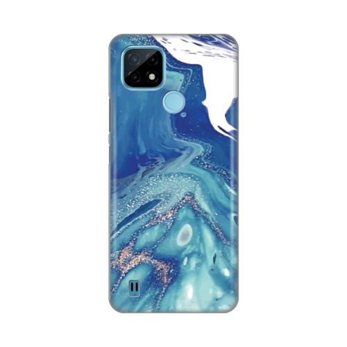 Silikonska futrola - maska print za Realme C21 Blue Marble.