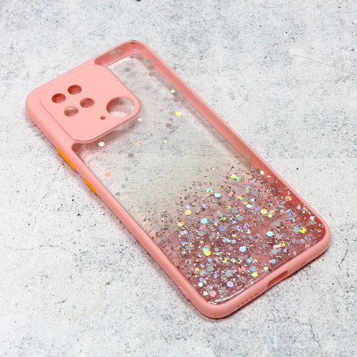 Futrola - maska Frame Glitter za Xiaomi Redmi 10C roze.