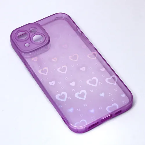 Futrola - maska Heart Color IMD za iPhone 14 6.1 ljubicasta.