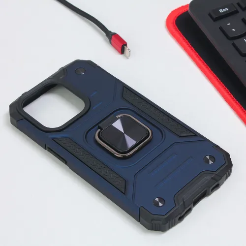 Futrola - maska Hard Border Ring za iPhone 14 Pro 6.1 plava.