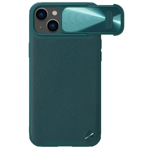 Futrola - maska Nillkin CamShield Leather S za iPhone 14 6.1 zelena.