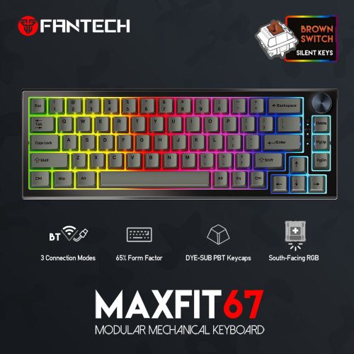 Tastatura Mehanicka Gaming Fantech MK858 RGB Maxfit67 crna (brown switch).