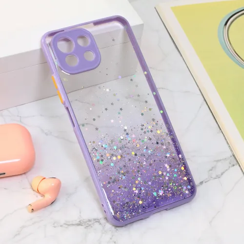 Futrola - maska Frame Glitter za Xiaomi Mi 11 Lite ljubicasta.