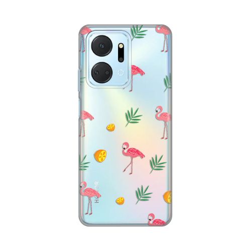 Silikonska futrola - maska print Skin za Huawei Honor X7a Flamingo.