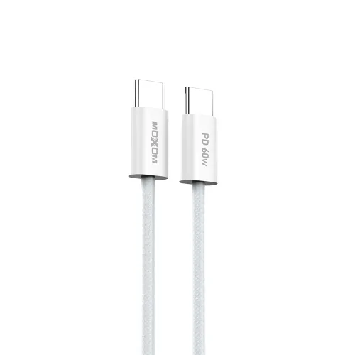 USB data kabl MOXOM MX-CB238 60W Type-C na Type-C beli (MS).