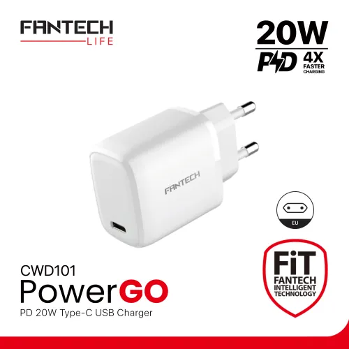 Kucni punjac Fantech PowerGO CWD101 PD 20W beli.